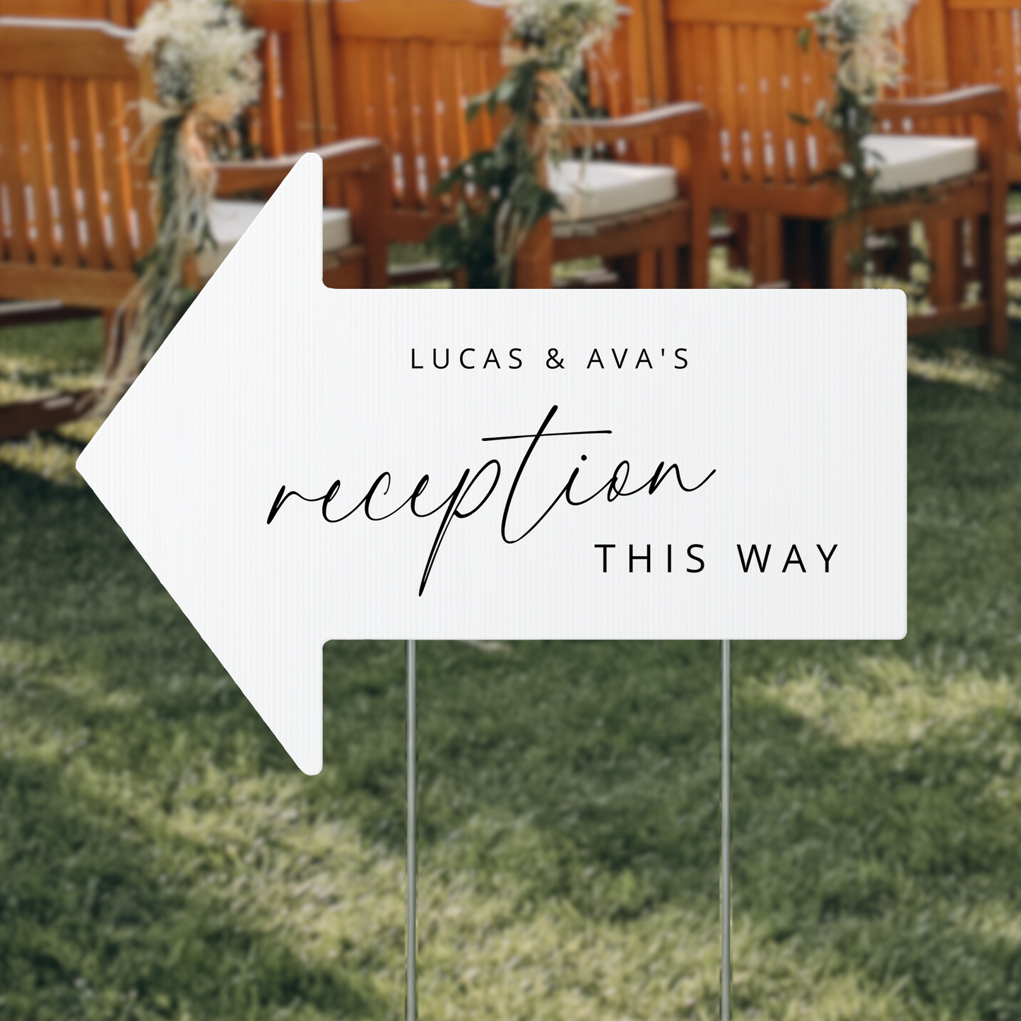 Wedding Reception This Way Arrow Sign