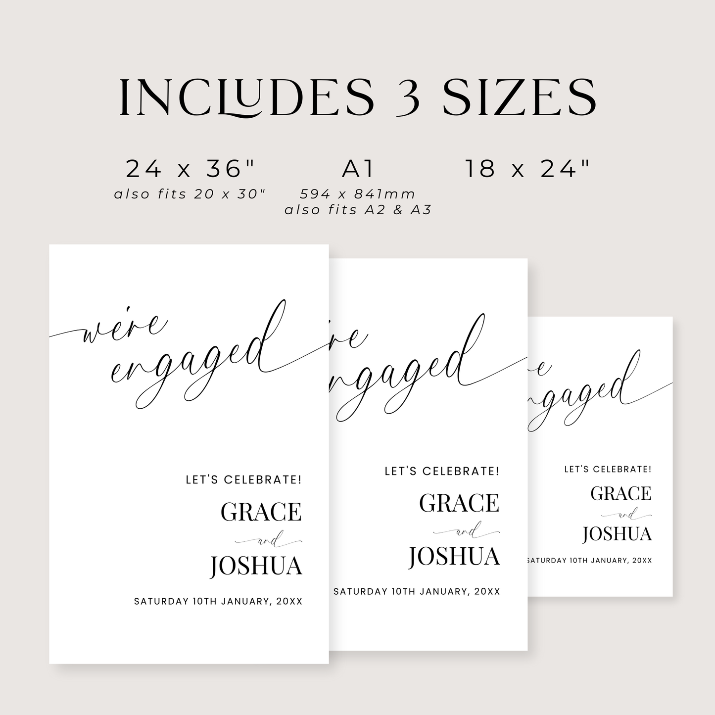 Engagement Party Welcome Sign Template