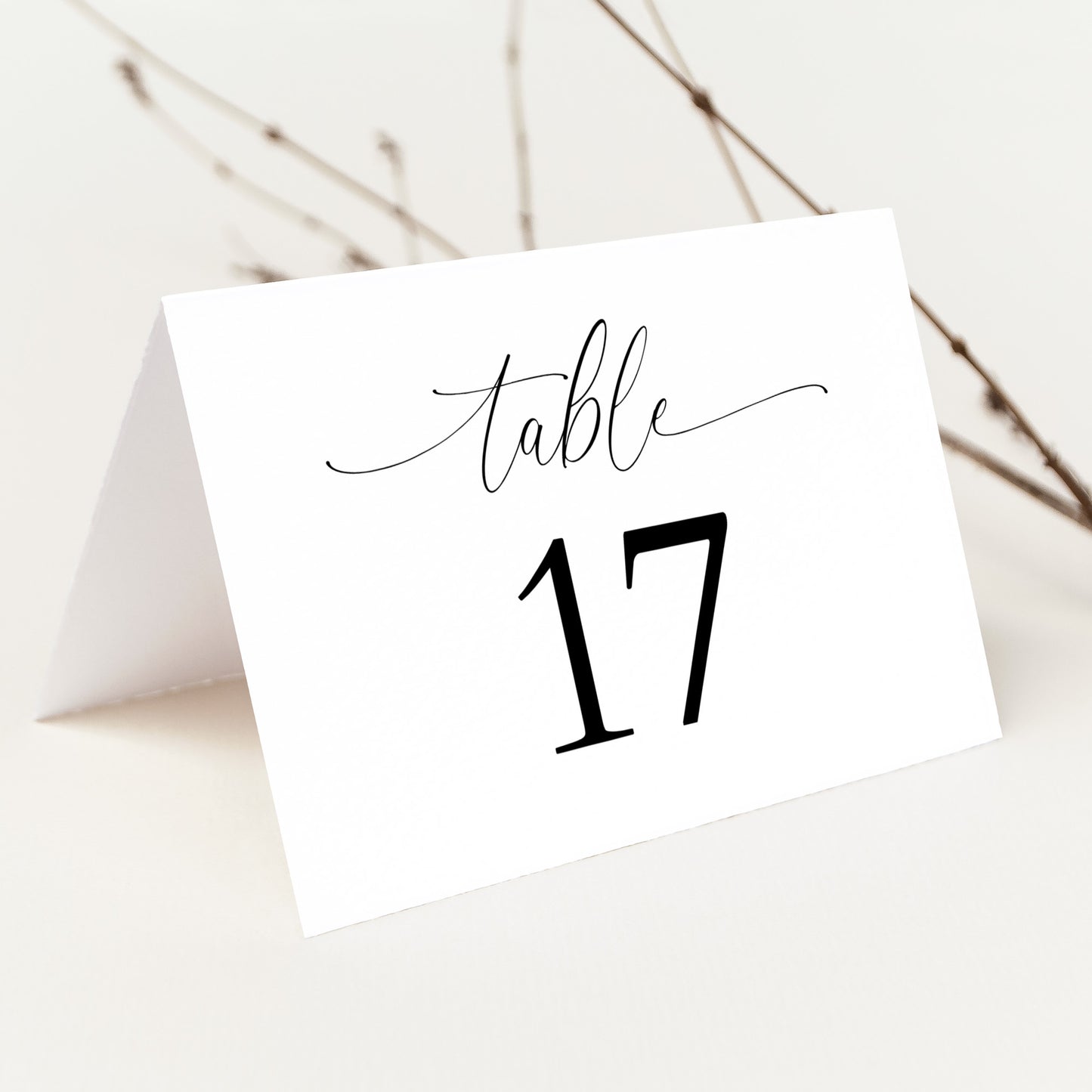 Table Number Folded Tent Card Template
