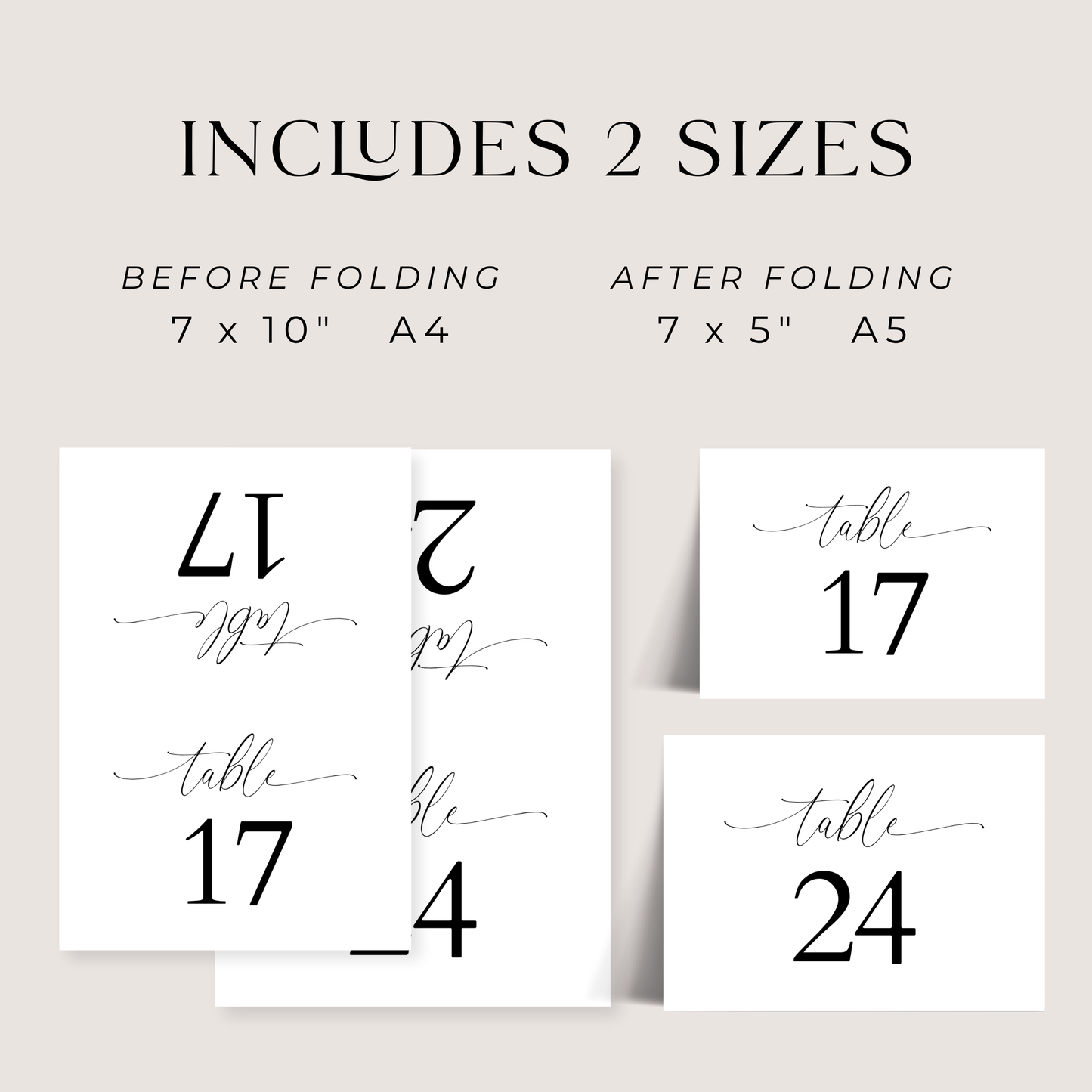 Table Number Folded Tent Card Template
