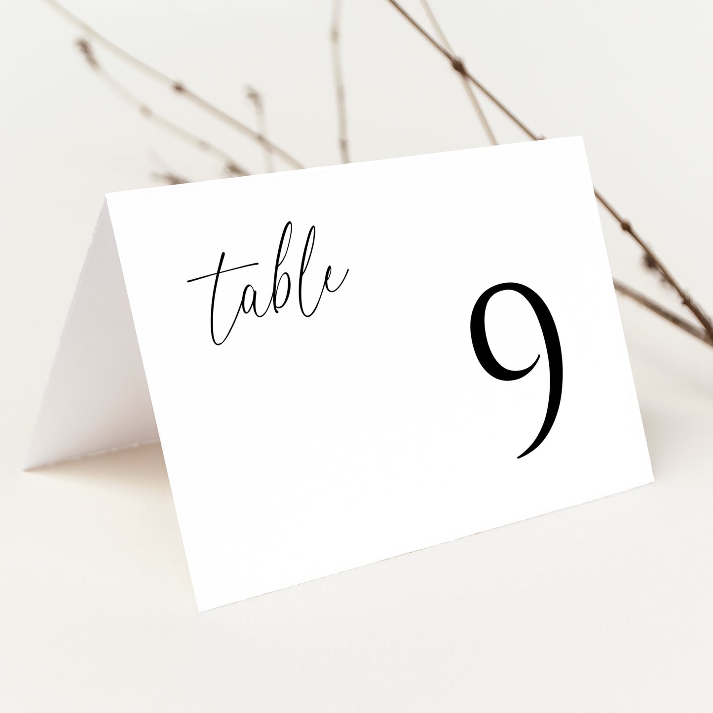 Wedding Tent Folded Table Number Cards