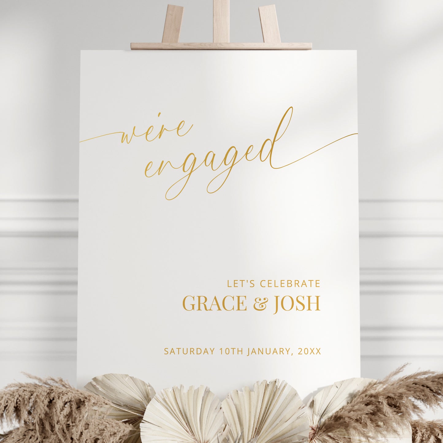 Gold Engagement Party Foam Core Welcome Sign