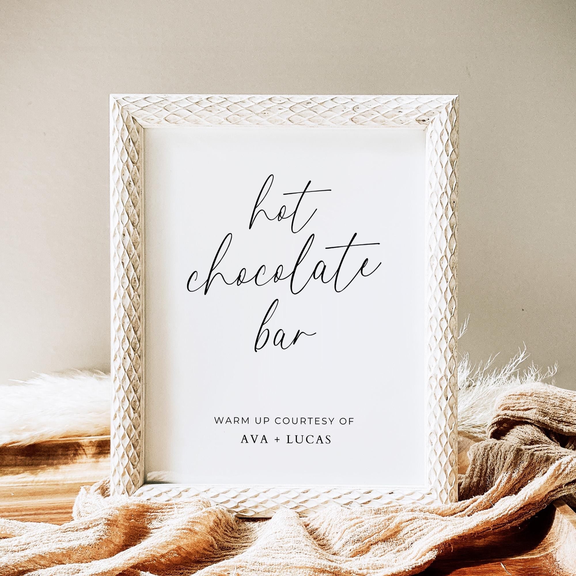 Hot Chocolate Bar Sign Template for Wedding by Amber Rose Creative Studios 1 hot chocolate bar sign template – amber & rose creative studios