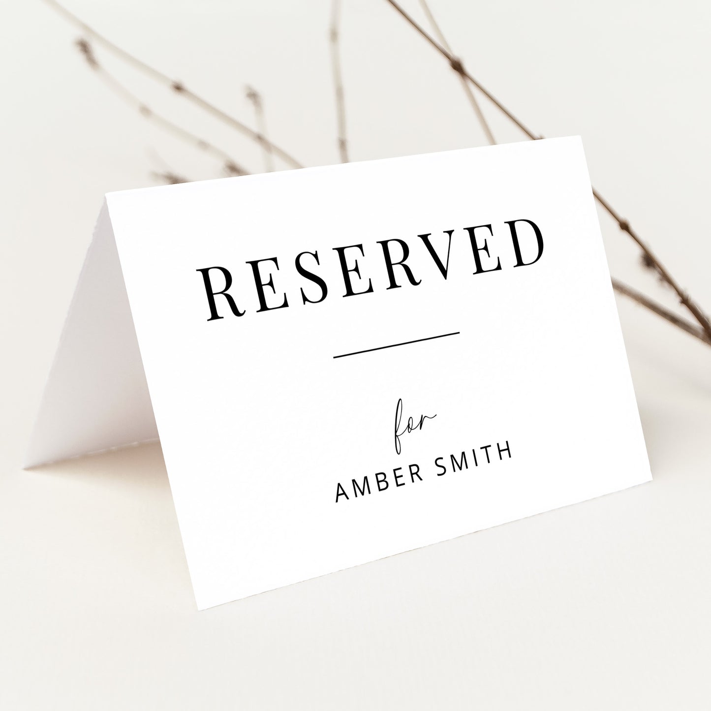 Wedding Reserved Seat Folded Tent Card