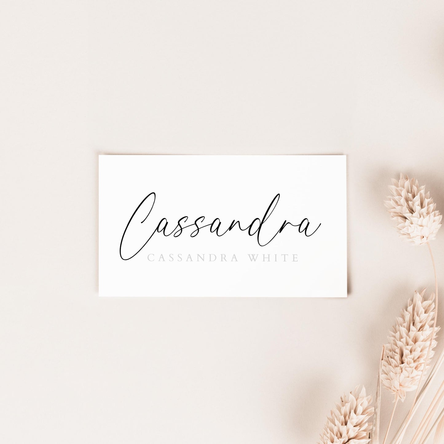 Name Place Cards Template, Modern Minimalist Folded Editable Table Placecards, Simple Wedding Reception or Rehearsal Dinner Flat Name Card