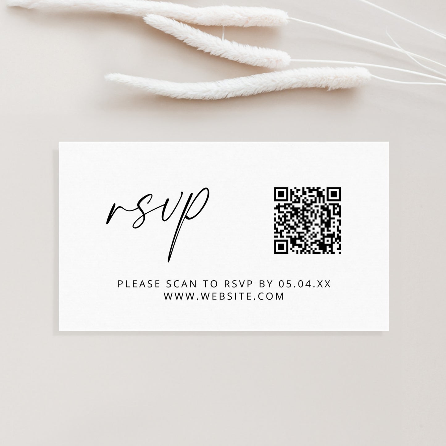 Wedding QR Code RSVP Enclosure Card