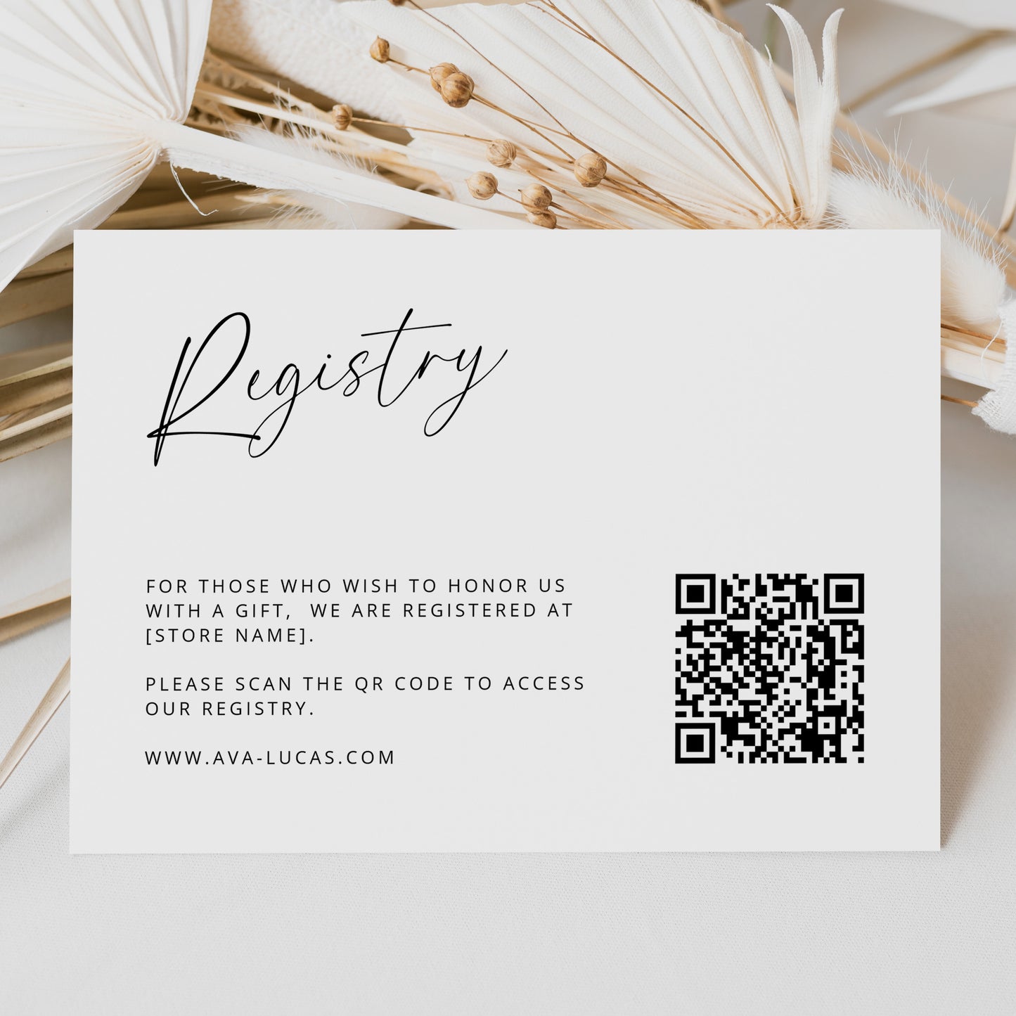Wedding Registry QR Code Enclosure Card