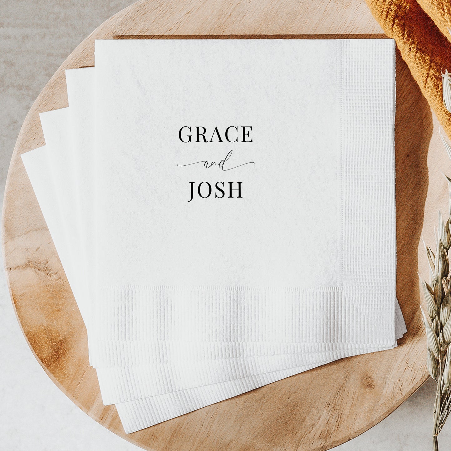 Couple Name Wedding Napkins