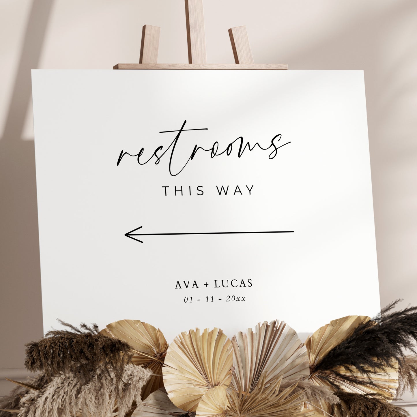 Restrooms This Way Sign Template