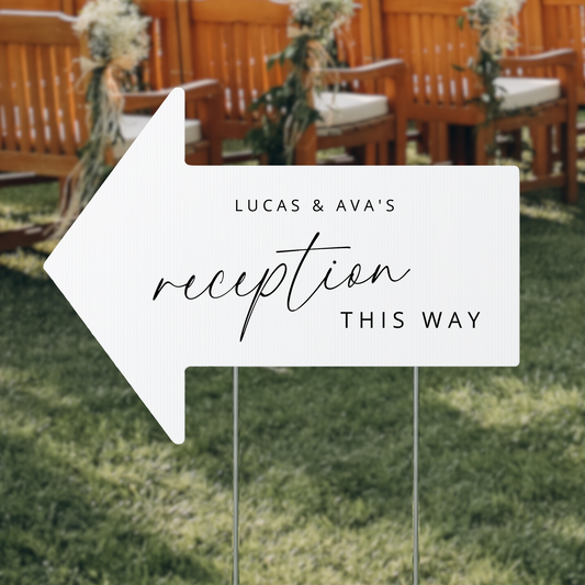 Wedding Reception This Way Arrow Sign