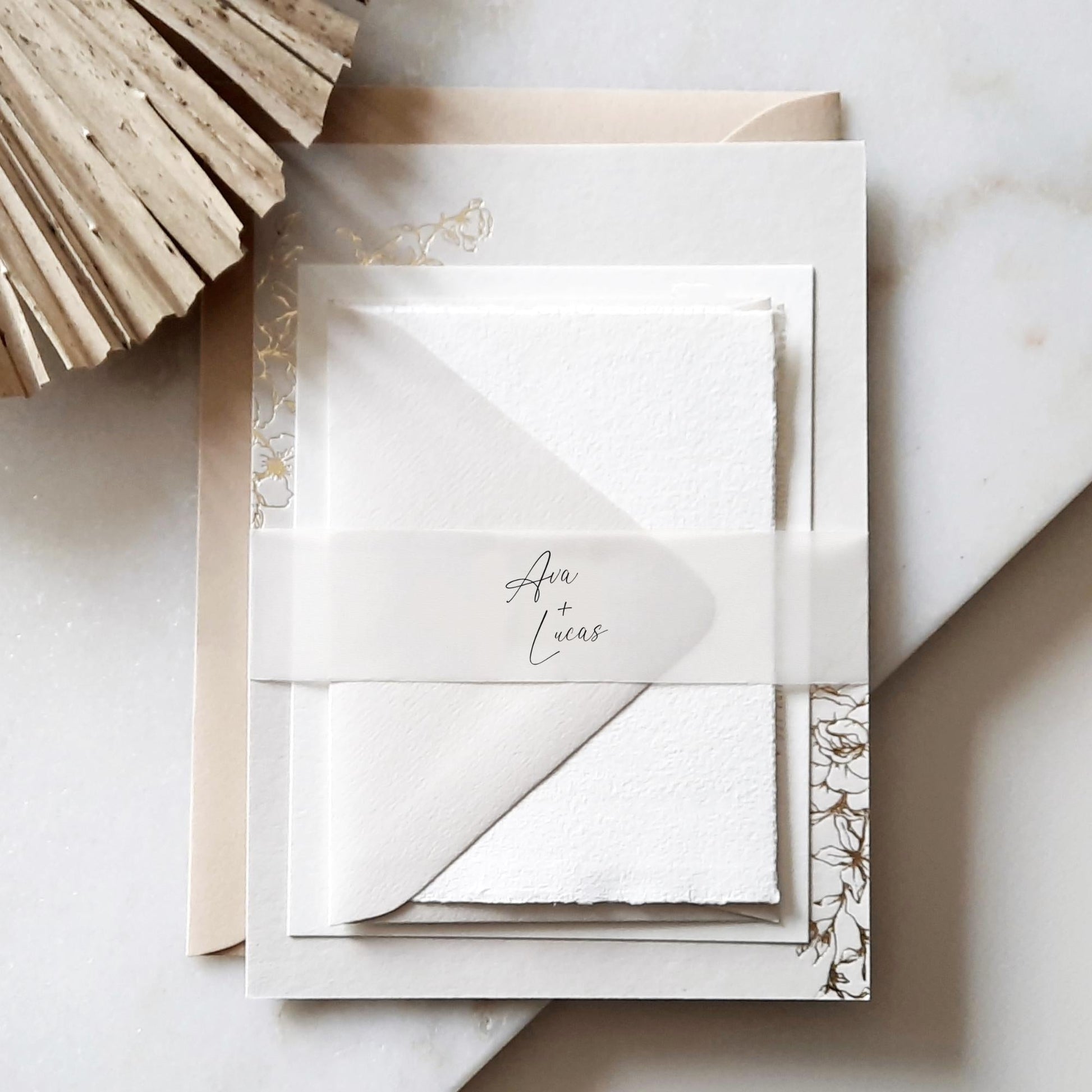 Belly Band Template for Wedding Invitation, Customizable Modern Invite Bellyband, Minimalist DIY Printable Invite Suite Wrap