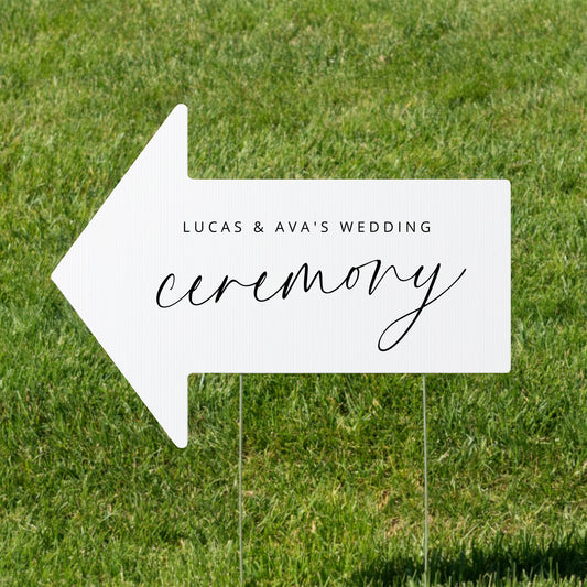 Wedding Ceremony This Way Arrow Sign