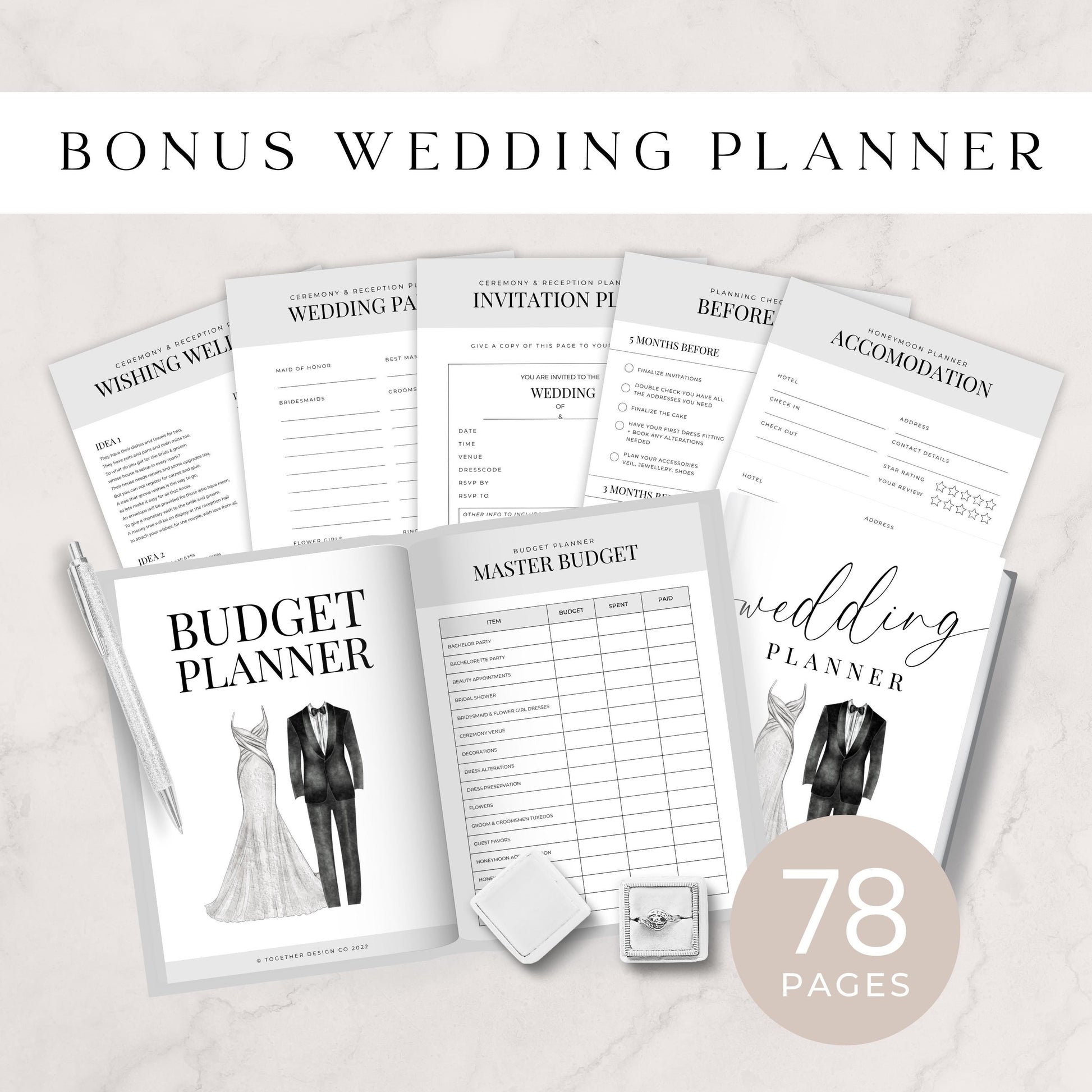 Engagement Party Invitation & Signage Template Bundle, We're Engaged Decor Set with Bar Menu, Welcome, Cards Gifts Sign, Invite, Favor Tags