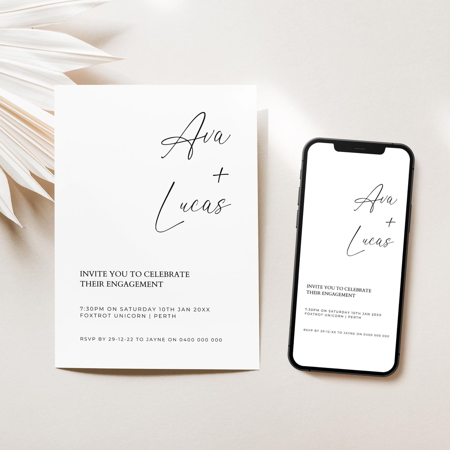 Engagement Party Invitation & Signage Template Bundle, We're Engaged Decor Set with Bar Menu, Welcome, Cards Gifts Sign, Invite, Favor Tags