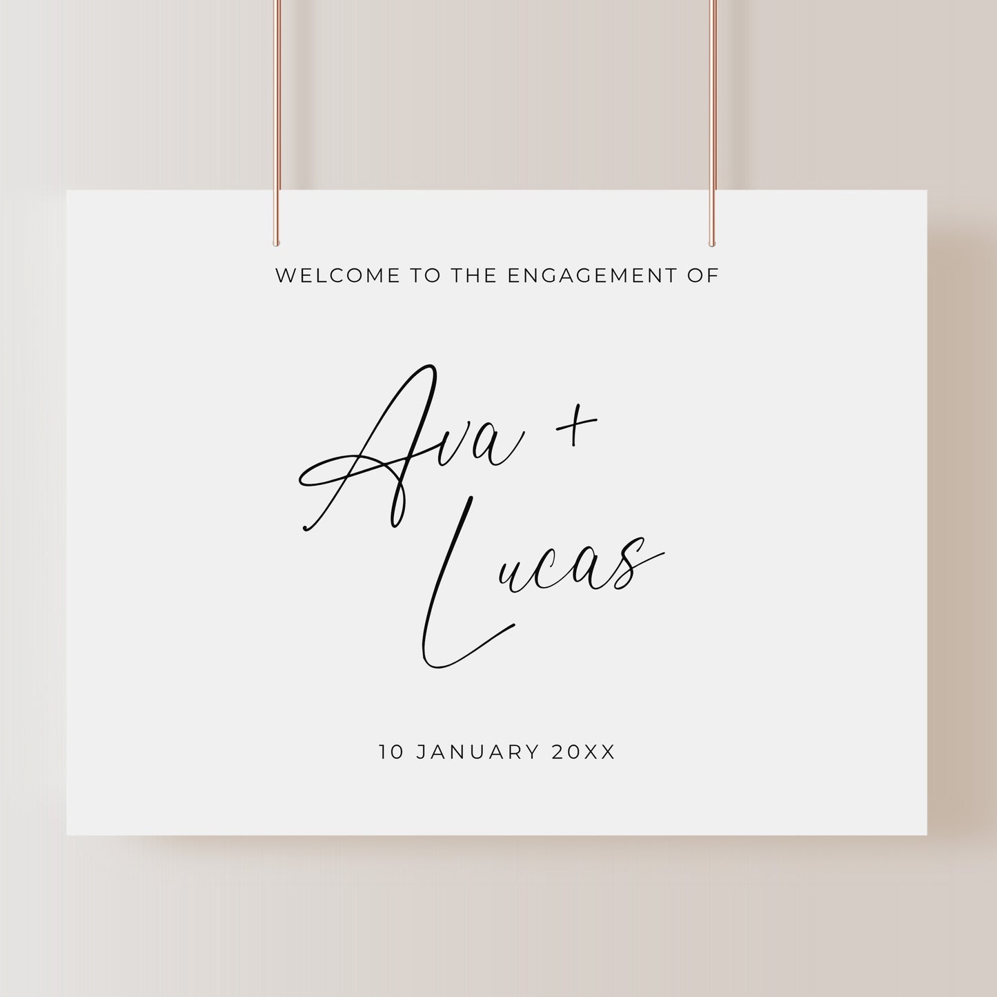 Engagement Welcome Sign Template Horizontal