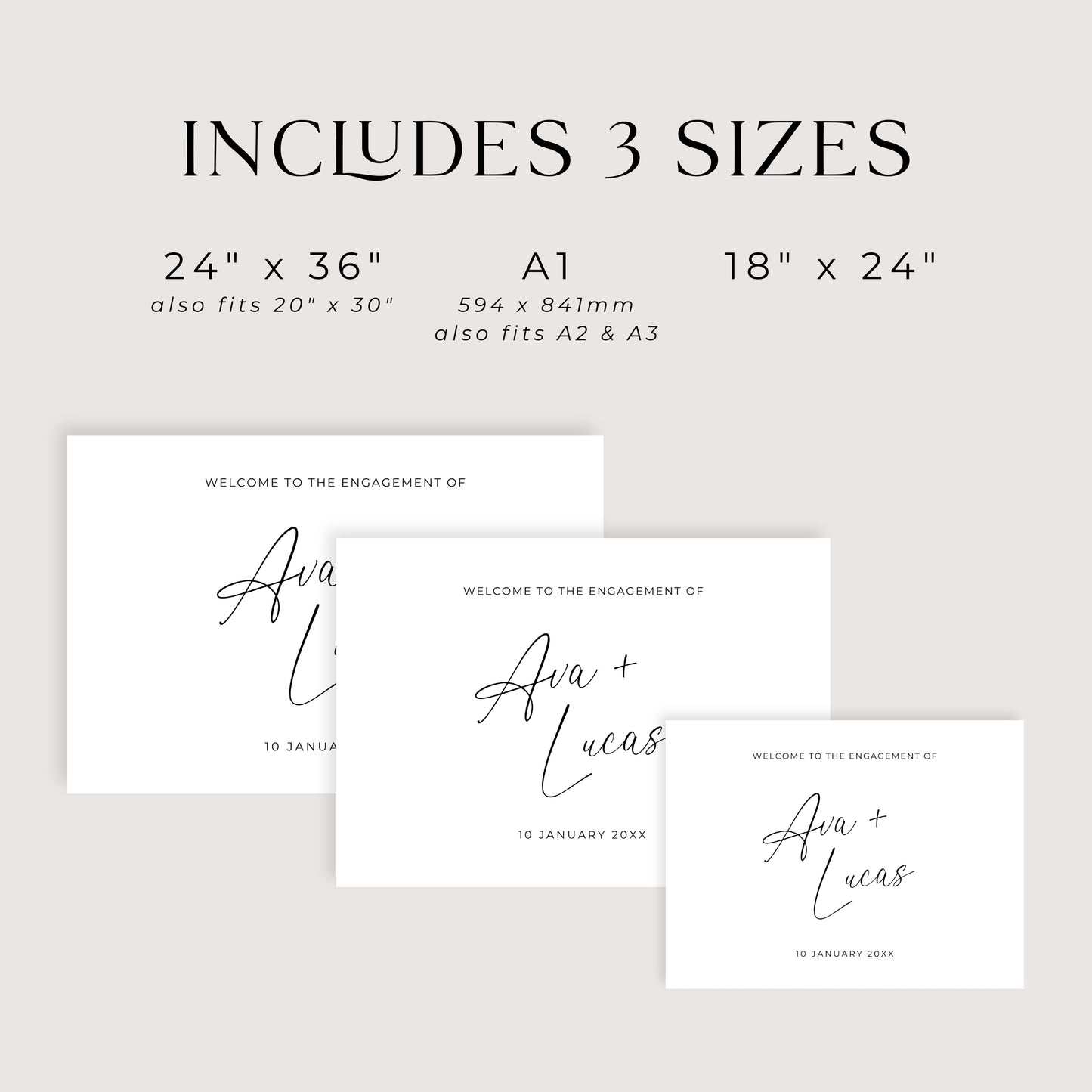 Engagement Welcome Sign Template Horizontal