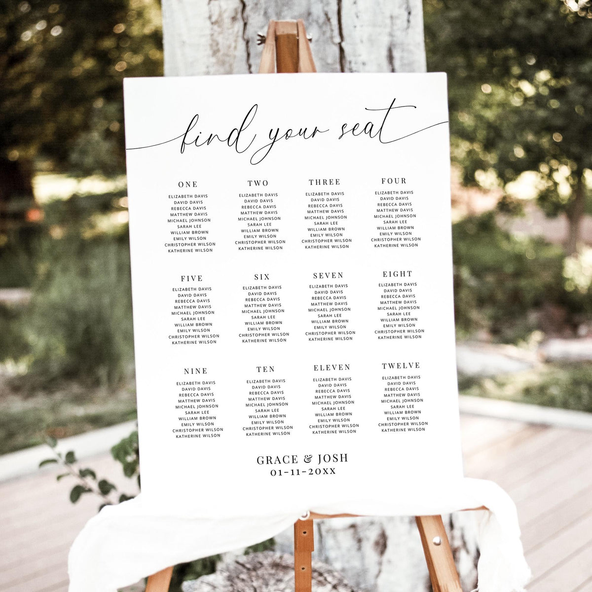 Seating Chart Numbers Table Seating Chart By Table Number Template