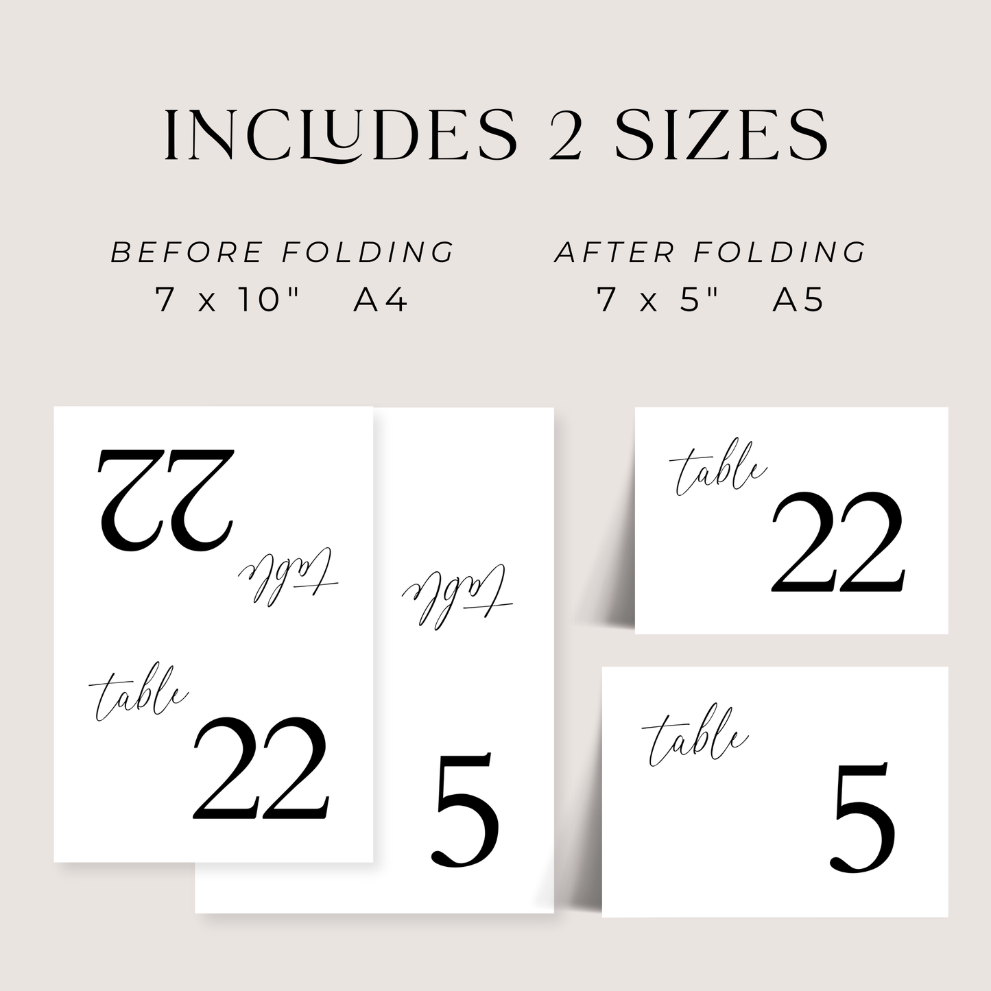 Table Number Folded Tent Card Template