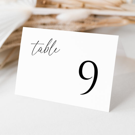 Wedding Tent Folded Table Number Cards
