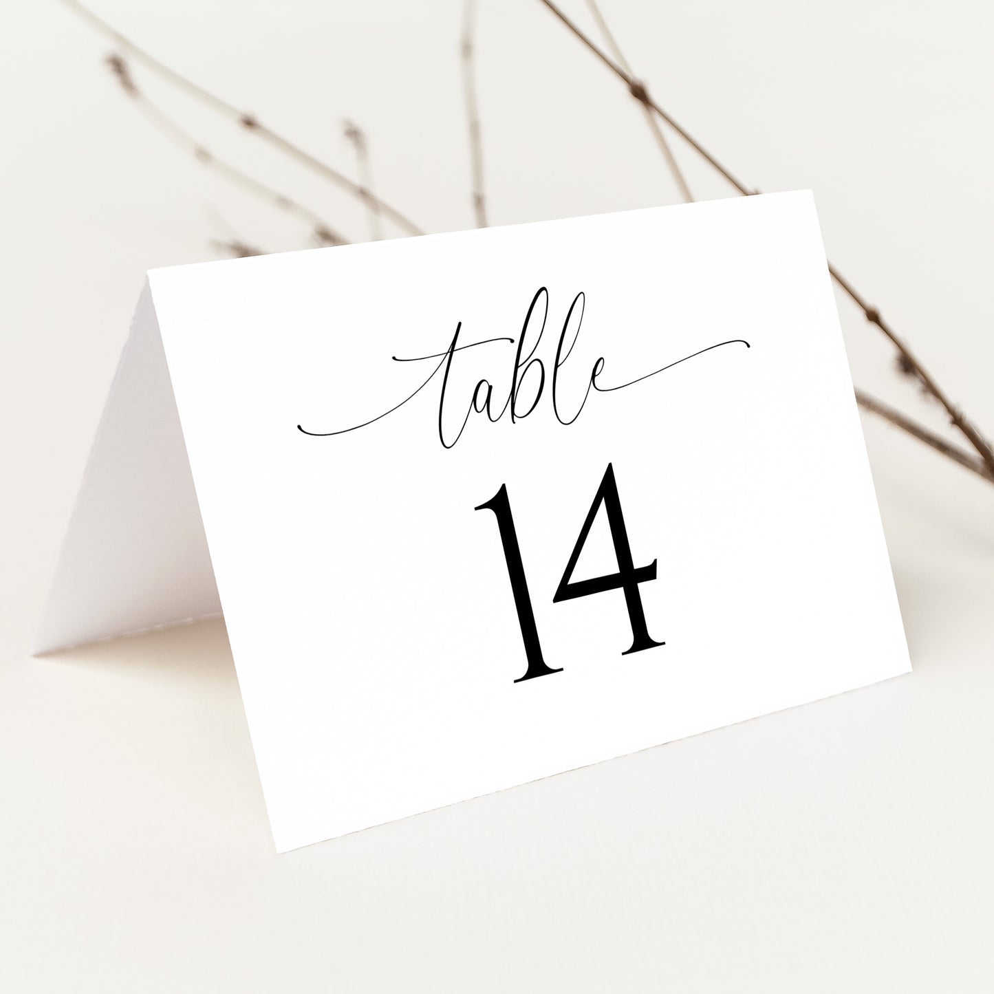 Folded Wedding Table Number Tent Card