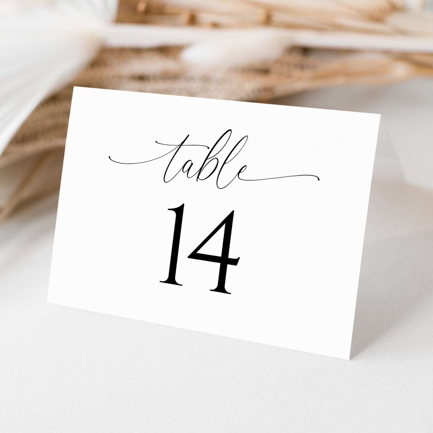 Folded Wedding Table Number Tent Card
