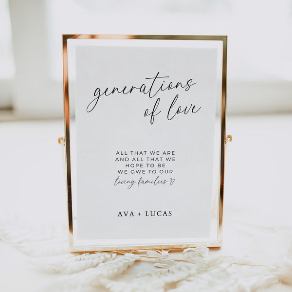 Generations of Love Sign Template – Amber & Rose Creative Studios