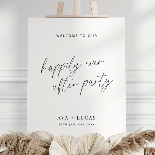 Wedding Happily Ever After Party Sign