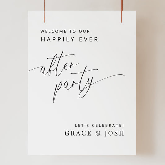 Wedding Happily Ever After Party Welcome Sign