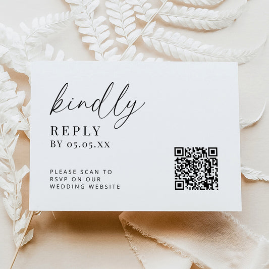 Wedding QR Code Kindly Reply Enclosure Card