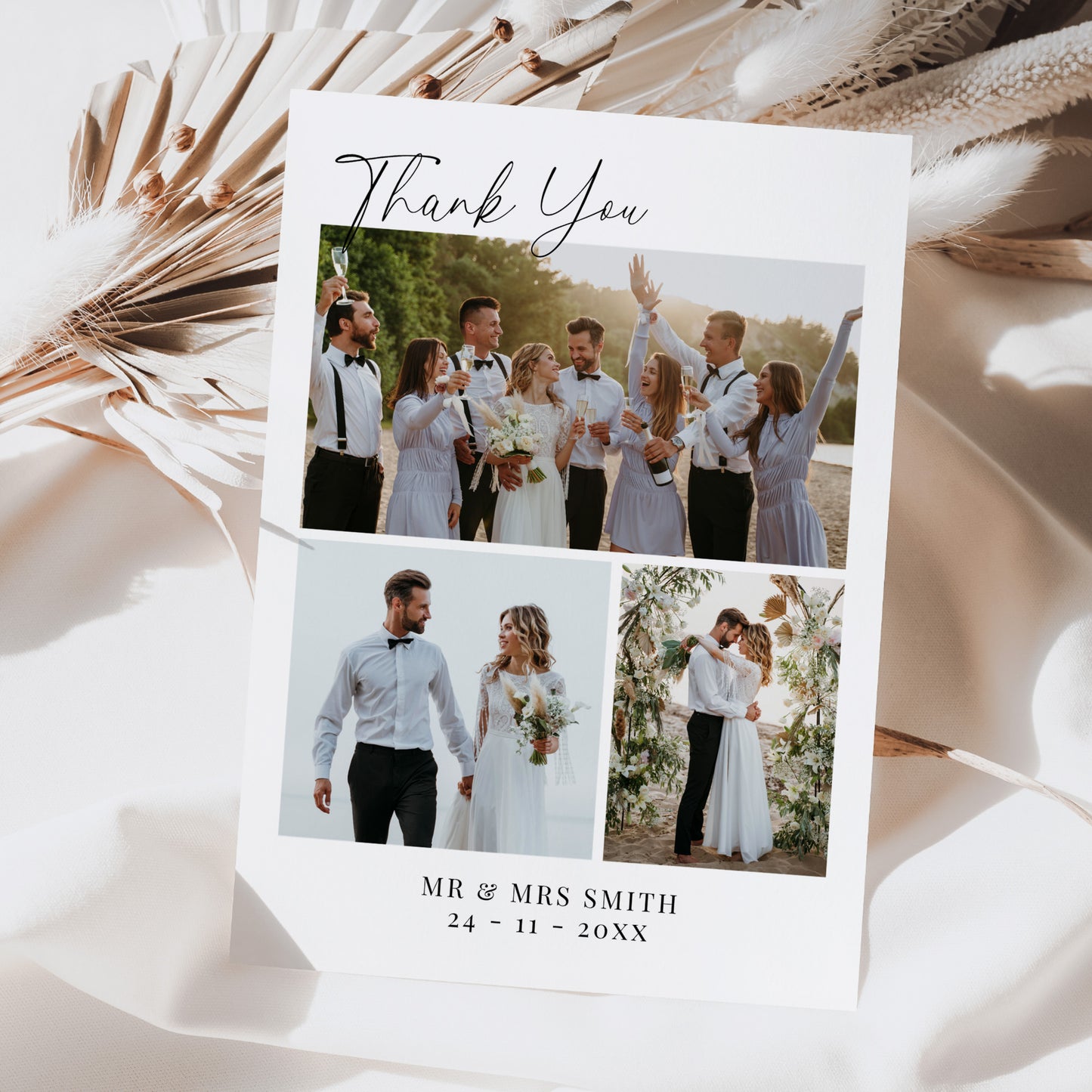 Photo Collage Wedding Thank You Magnetic Invitation