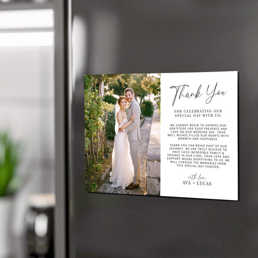Horizontal Wedding Photo Thank You Magnetic Invitation