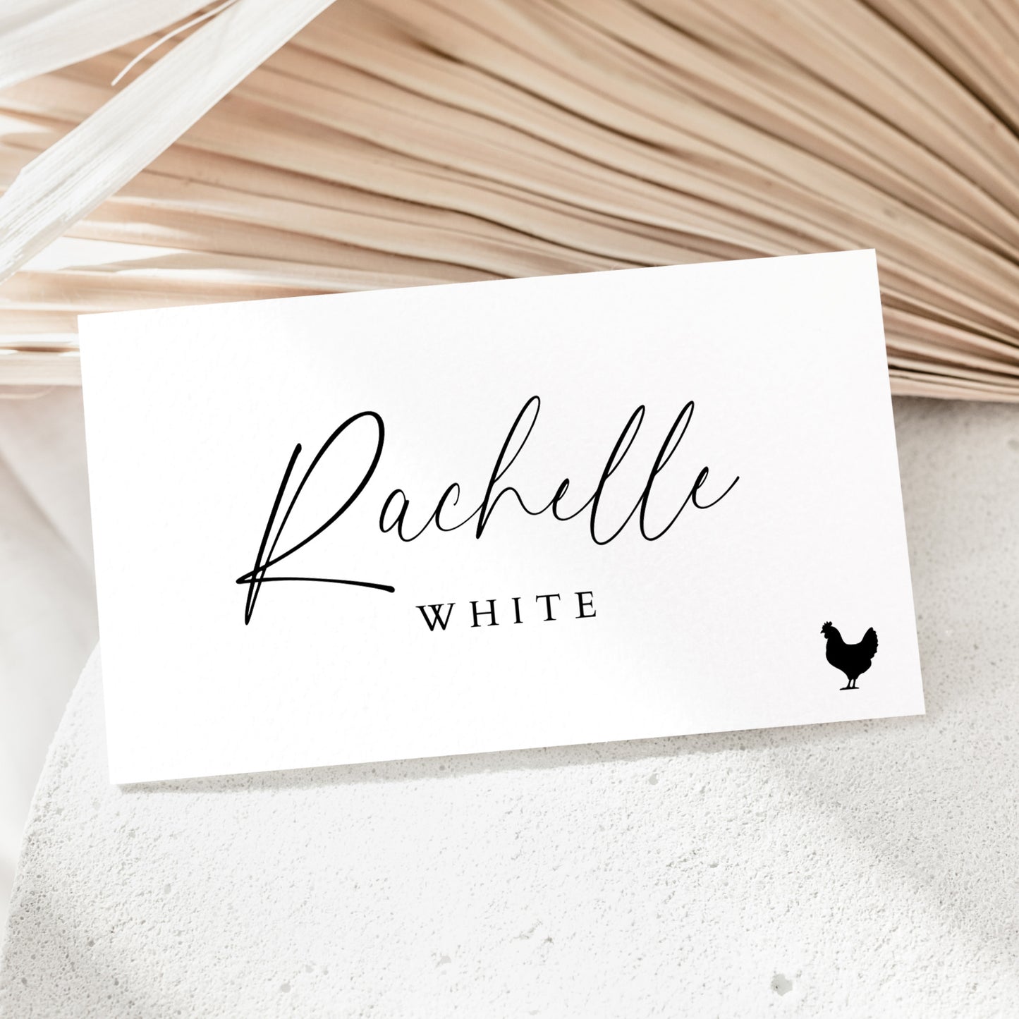Name Place Card Template with Meal Choice Icons