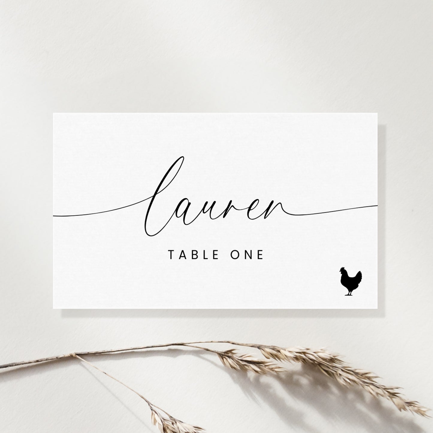 Name Place Card Template with Meal Selection Icons