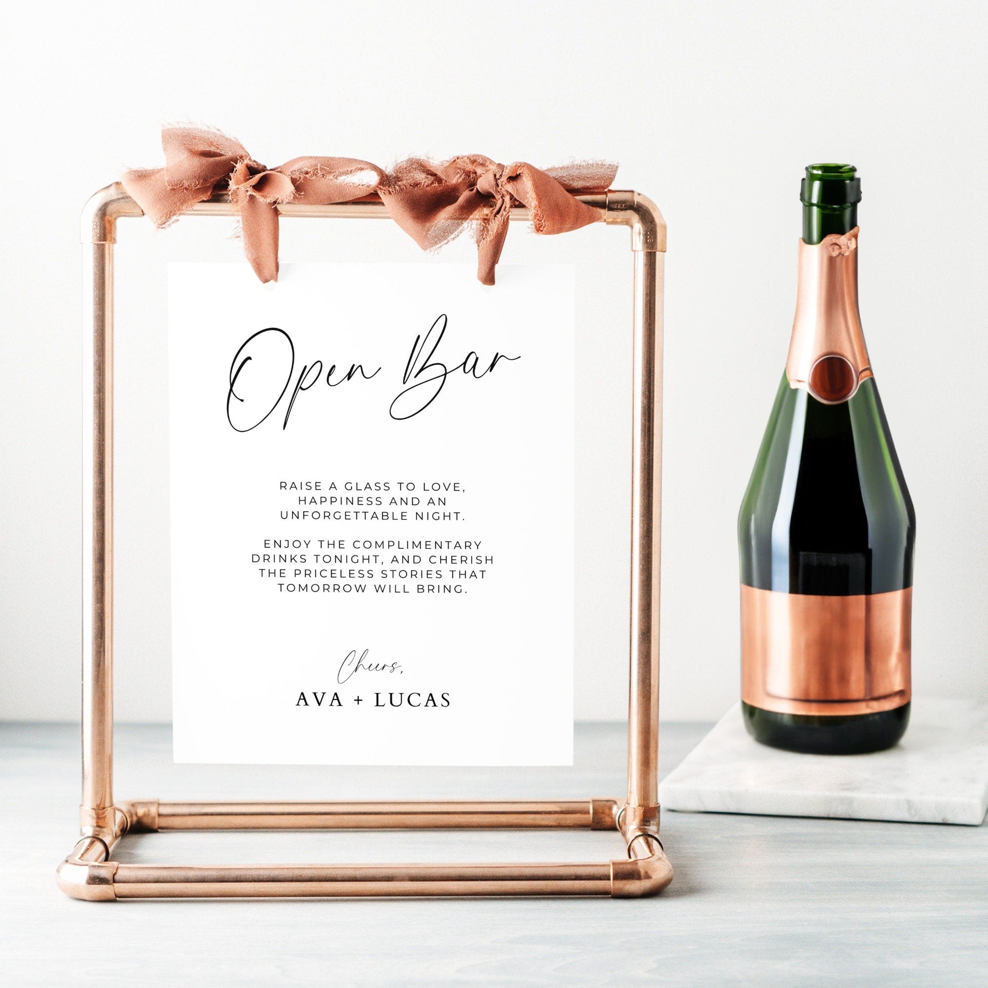 Open Bar Sign Template – Amber Rose Creative Studios
