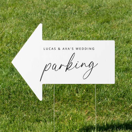 Wedding Parking This Way Arrow Sign