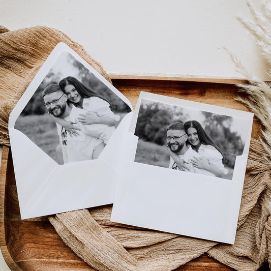 Photo Envelope Liner Template, Modern Customizable DIY Printable Inserts for A7 5x7 Envelope Euro and Square Flap, A1, A6, A9, 4 Bar and C6