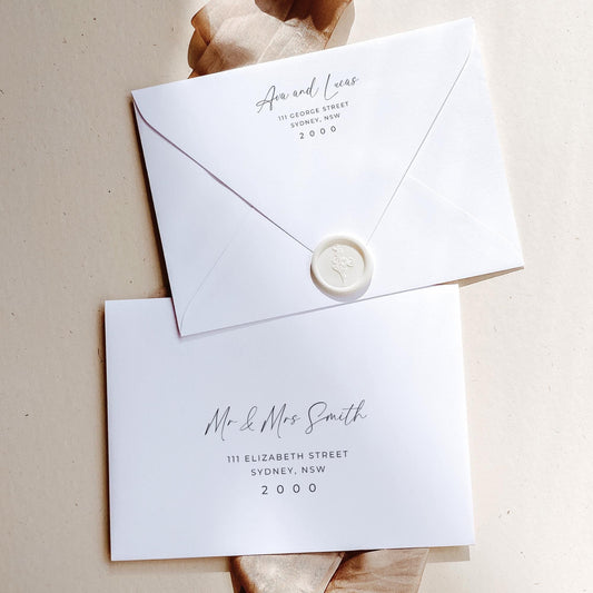 Printable Envelope Address Template, Modern Minimalist Script Wedding Invitation Envelope Addressing, DIY Addressed A7 Envelope Printing