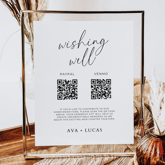 Digital Wishing Well QR Code Sign Template