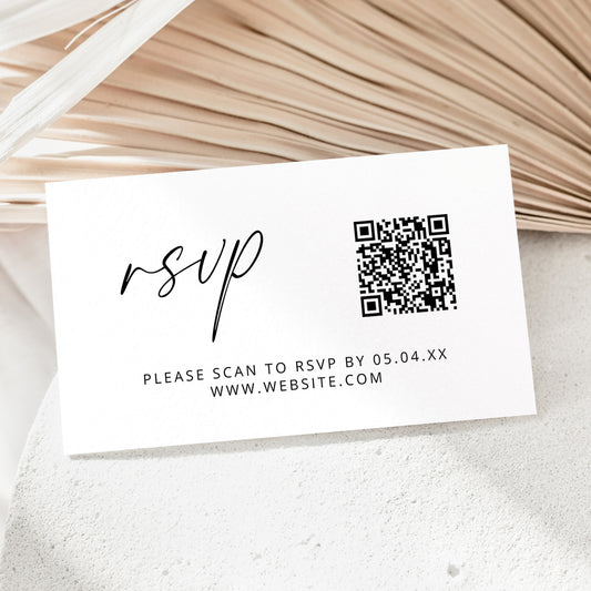 Wedding QR Code RSVP Enclosure Card