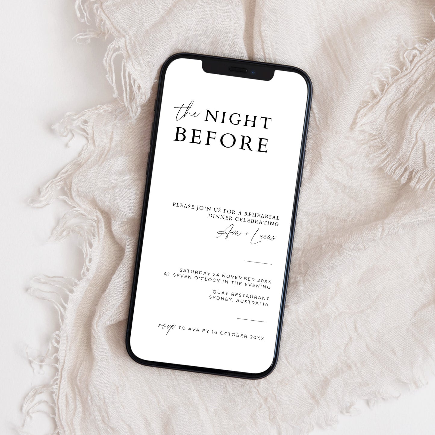Electronic Rehearsal Dinner Invitation Template