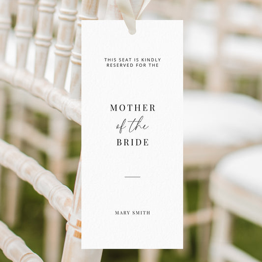 Wedding Reserved Seating Tag