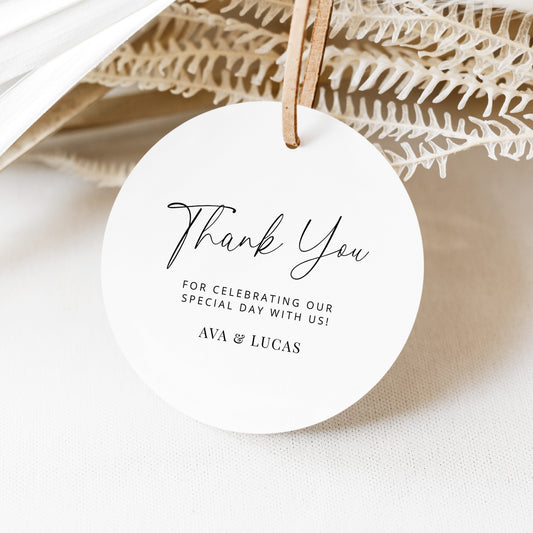 Round Wedding Thank You Favor Tags