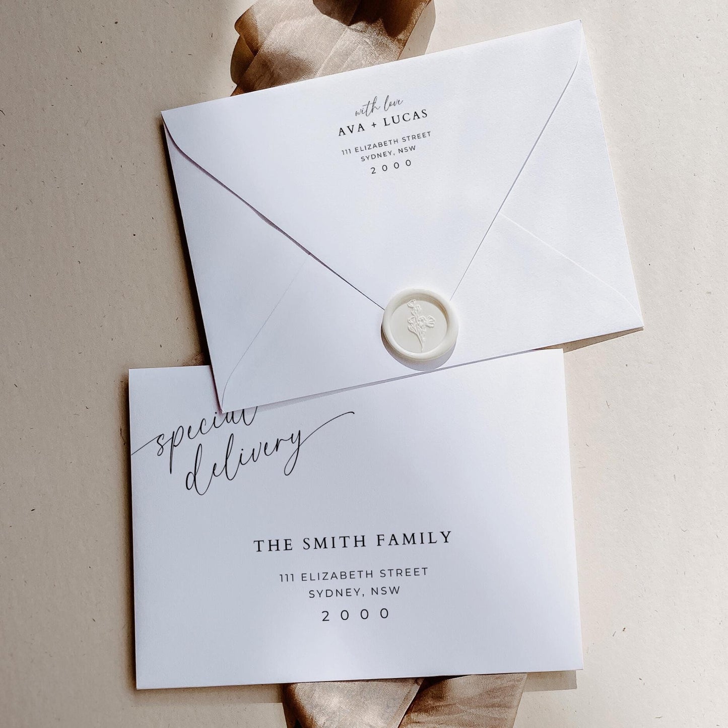 Wedding Envelope Address Template, Special Delivery Elegant Calligraphy Printable Envelope Addressing, Modern DIY Addressed A7 Printing