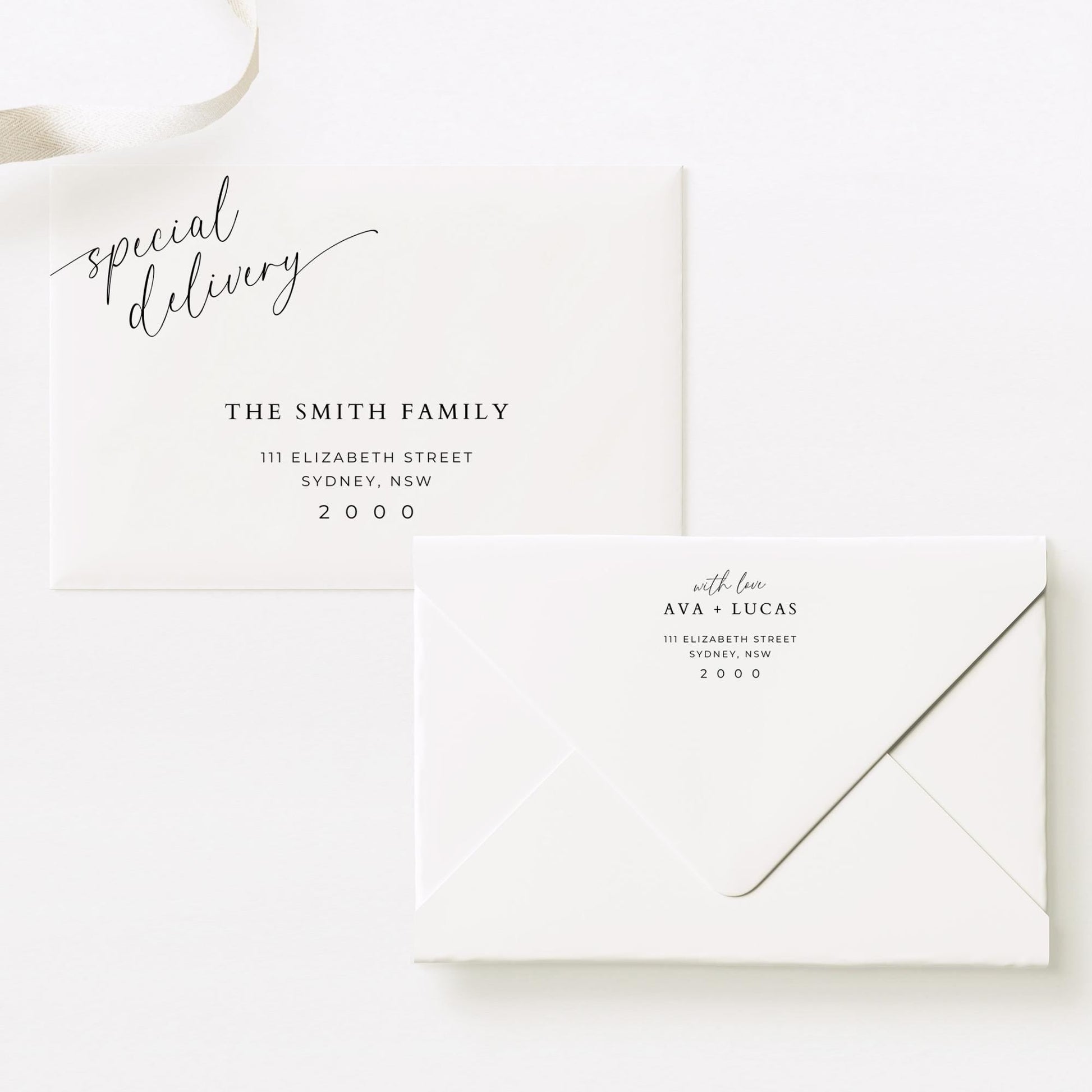Wedding Envelope Address Template, Special Delivery Elegant Calligraphy Printable Envelope Addressing, Modern DIY Addressed A7 Printing