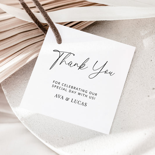 Square Wedding Thank You Favor Tags