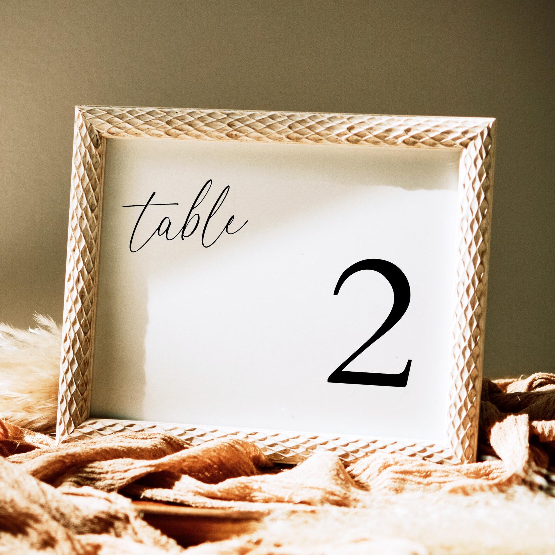 Simple Table Number Cards, Minimalist DIY Wedding Reception or Rehearsal Dinner Printable Horizontal Sign, Editable Custom Seating Card