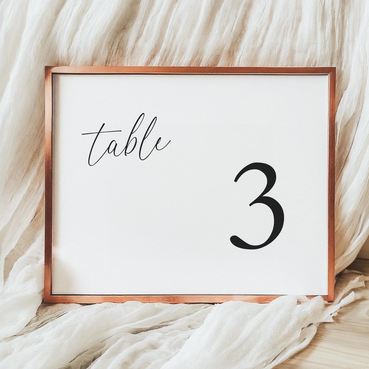 Simple Table Number Cards, Minimalist DIY Wedding Reception or Rehearsal Dinner Printable Horizontal Sign, Editable Custom Seating Card
