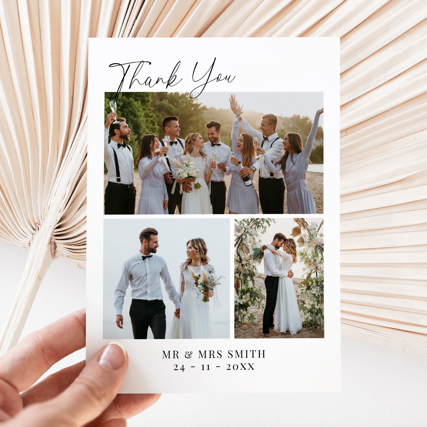Photo Collage Wedding Thank You Card