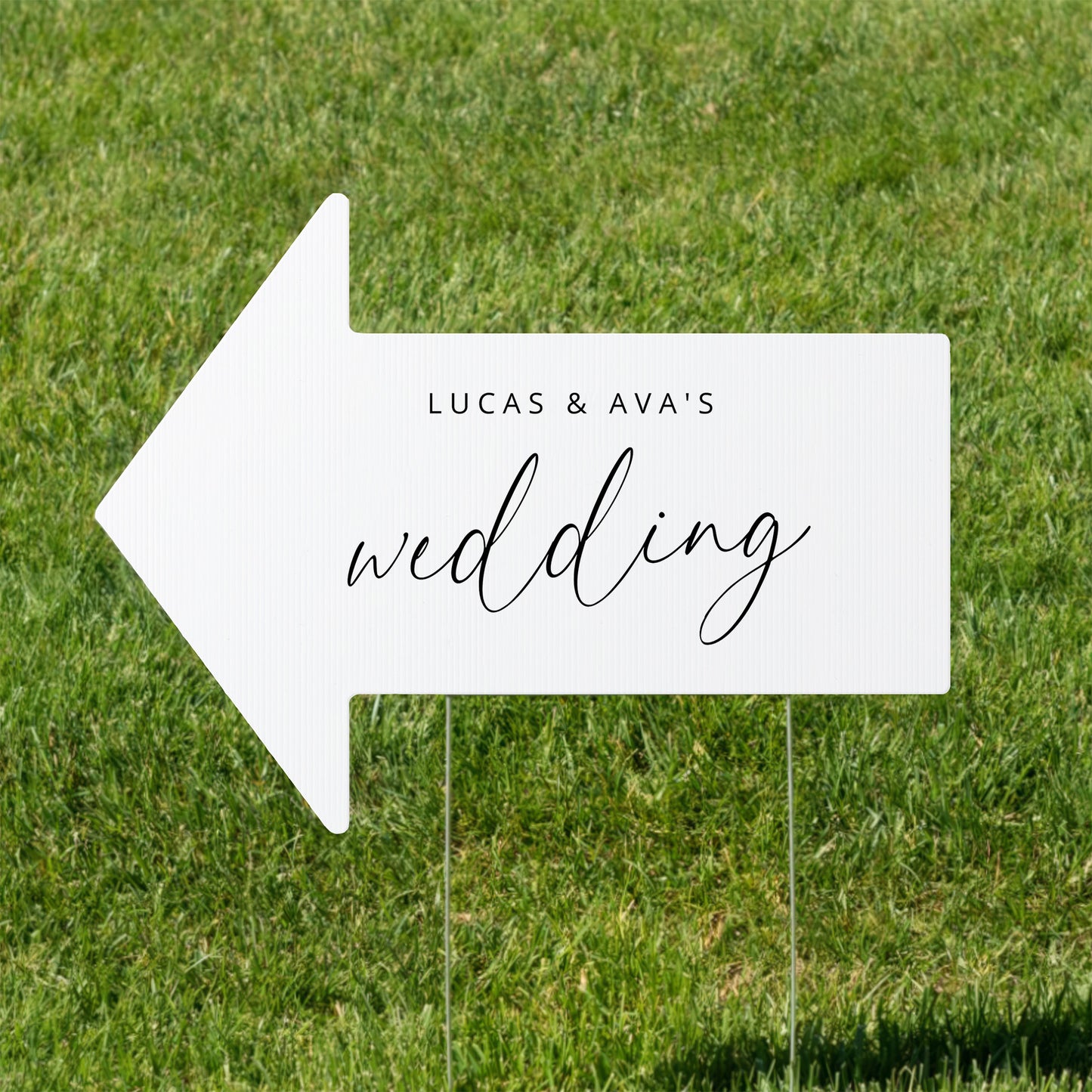 Couple Name Wedding This Way Arrow Sign