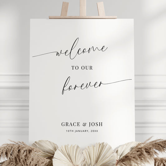 Wedding Welcome To Our Forever Foam Core Sign